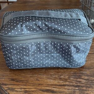 Thirty-One Black Polka Dot Travel Makeup Organizer Pouch